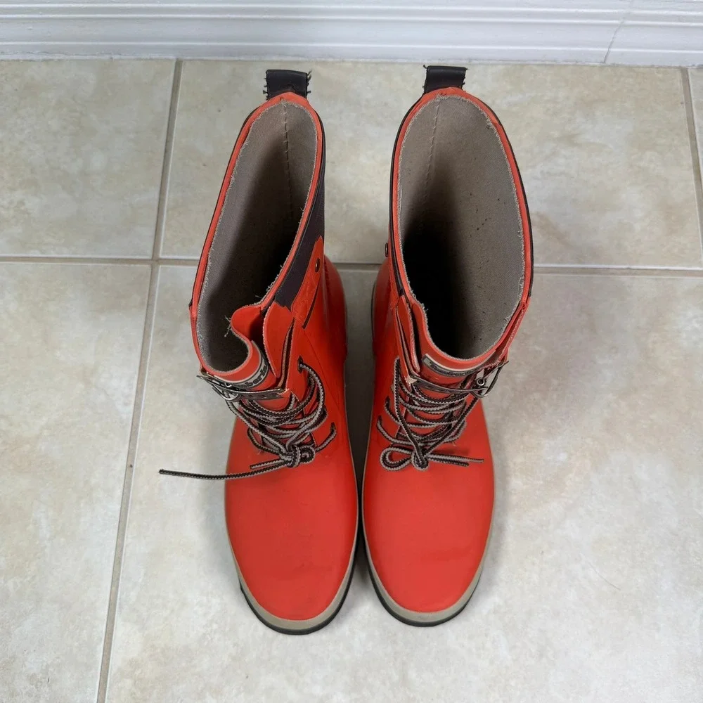 Timberland Rain Boots Womens 9 Orange Smartwool Lined Waterproof 3664R